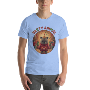 Party Animal Ugly Christmas Tee — Blue model