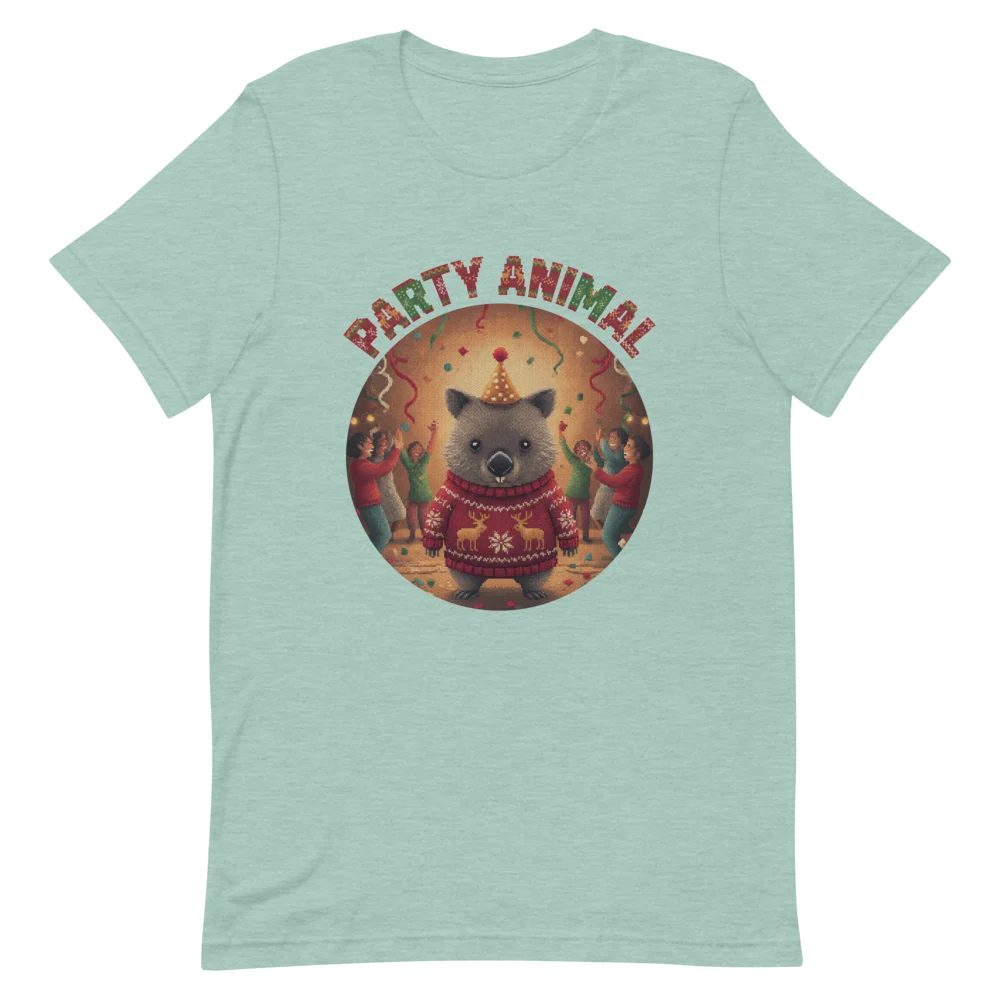 Party Animal Ugly Christmas Tee, Green