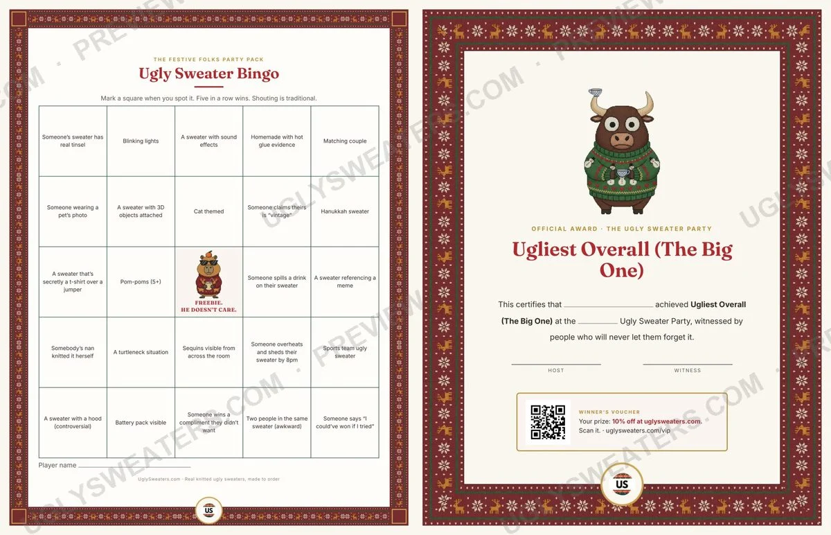 The Festive Folks Party Pack inside pages preview