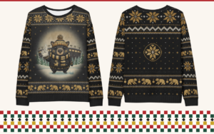 Pittsburgh Fan all-over print ugly Christmas sweatshirt, front and back