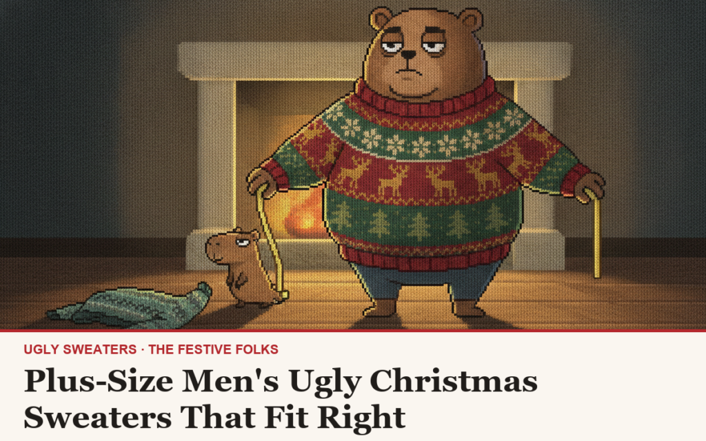 Plus-Size Men’s Ugly Christmas Sweaters That Fit Right