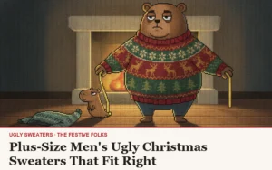 Plus-Size Men’s Ugly Christmas Sweaters That Fit Right