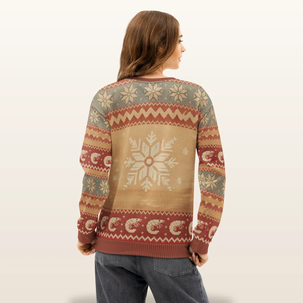 Shrimp on the Barbie Ugly Christmas Sweatshirt, All-Over Print