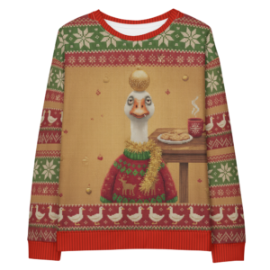 Silly Goose Ugly Christmas Sweatshirt, All-Over Print