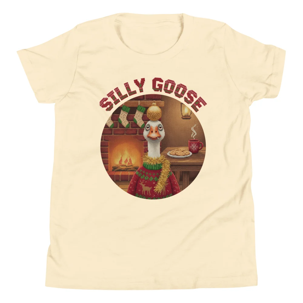 Silly Goose Kids' Ugly Christmas Tee, Vintage White