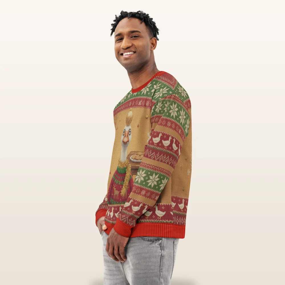 Silly Goose Ugly Christmas Sweatshirt, All-Over Print