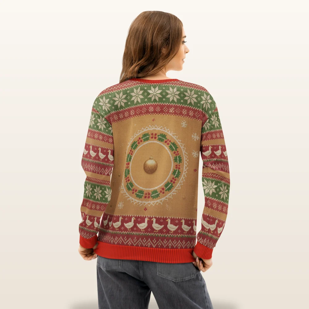 Silly Goose Ugly Christmas Sweatshirt, All-Over Print
