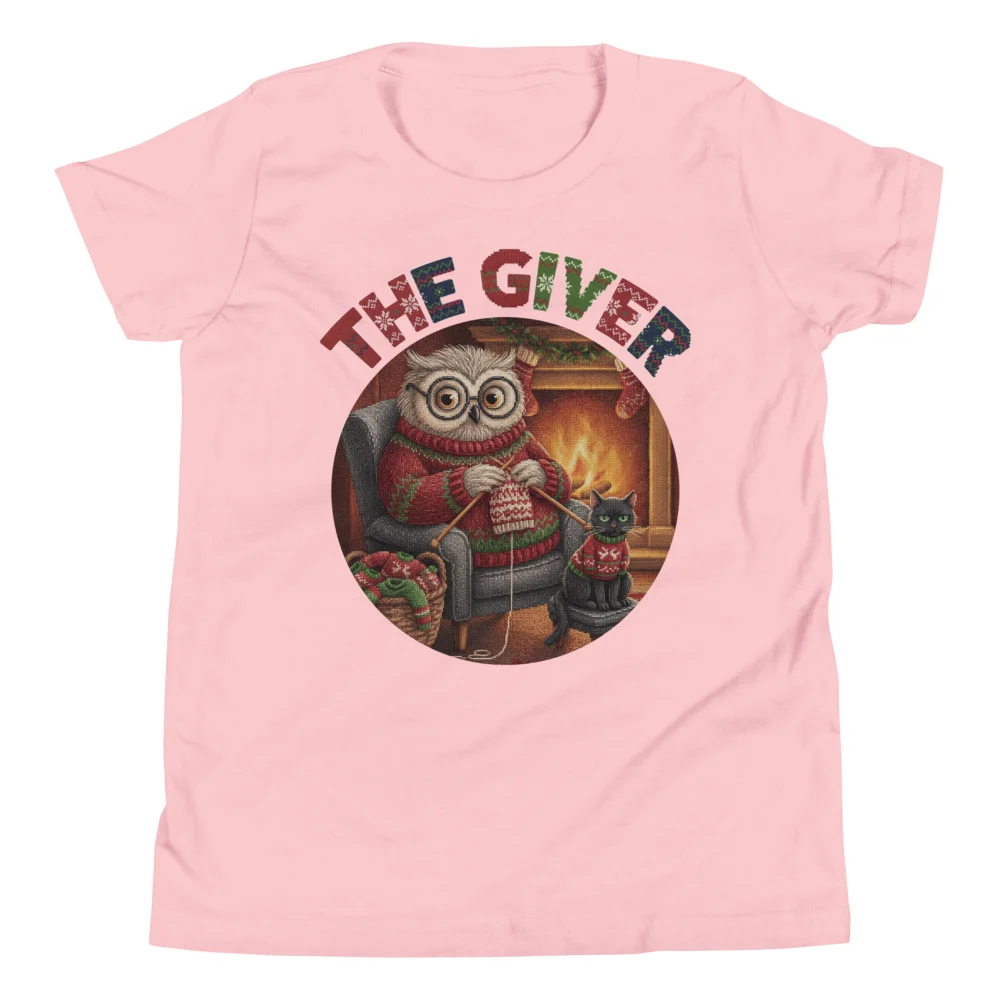 The Giver Kids' Ugly Christmas Tee, Light Pink