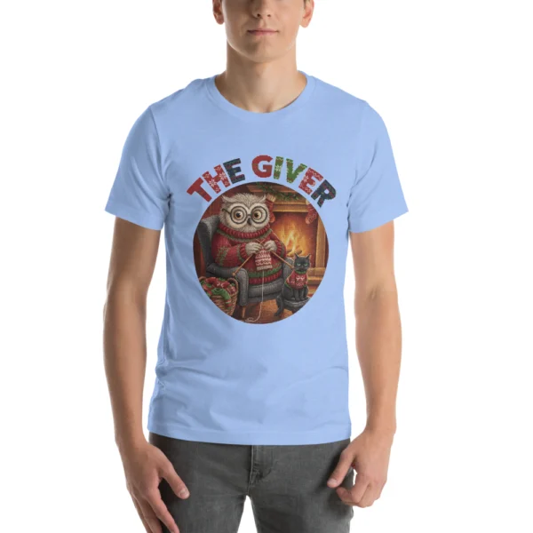 The Giver knitted-badge tee on a model