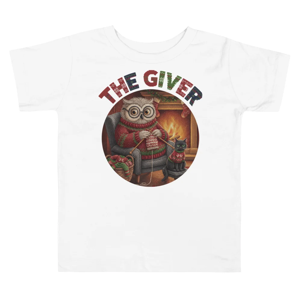 The Giver Toddler Ugly Christmas Tee, Pure White flat