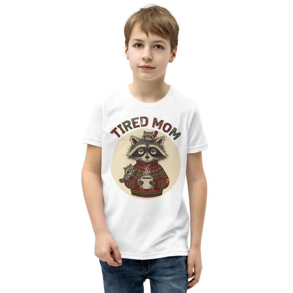 Tired Mom Kids' Ugly Christmas Tee