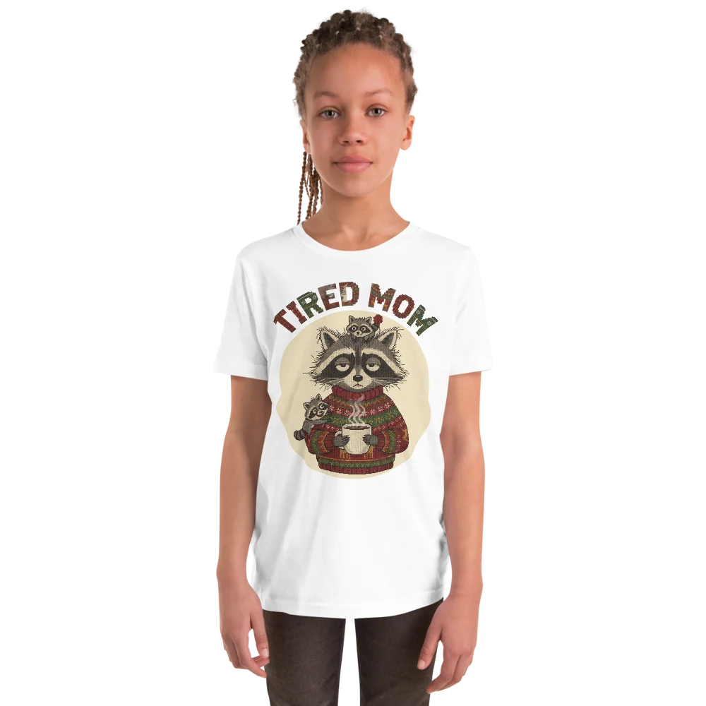Tired Mom Kids' Ugly Christmas Tee