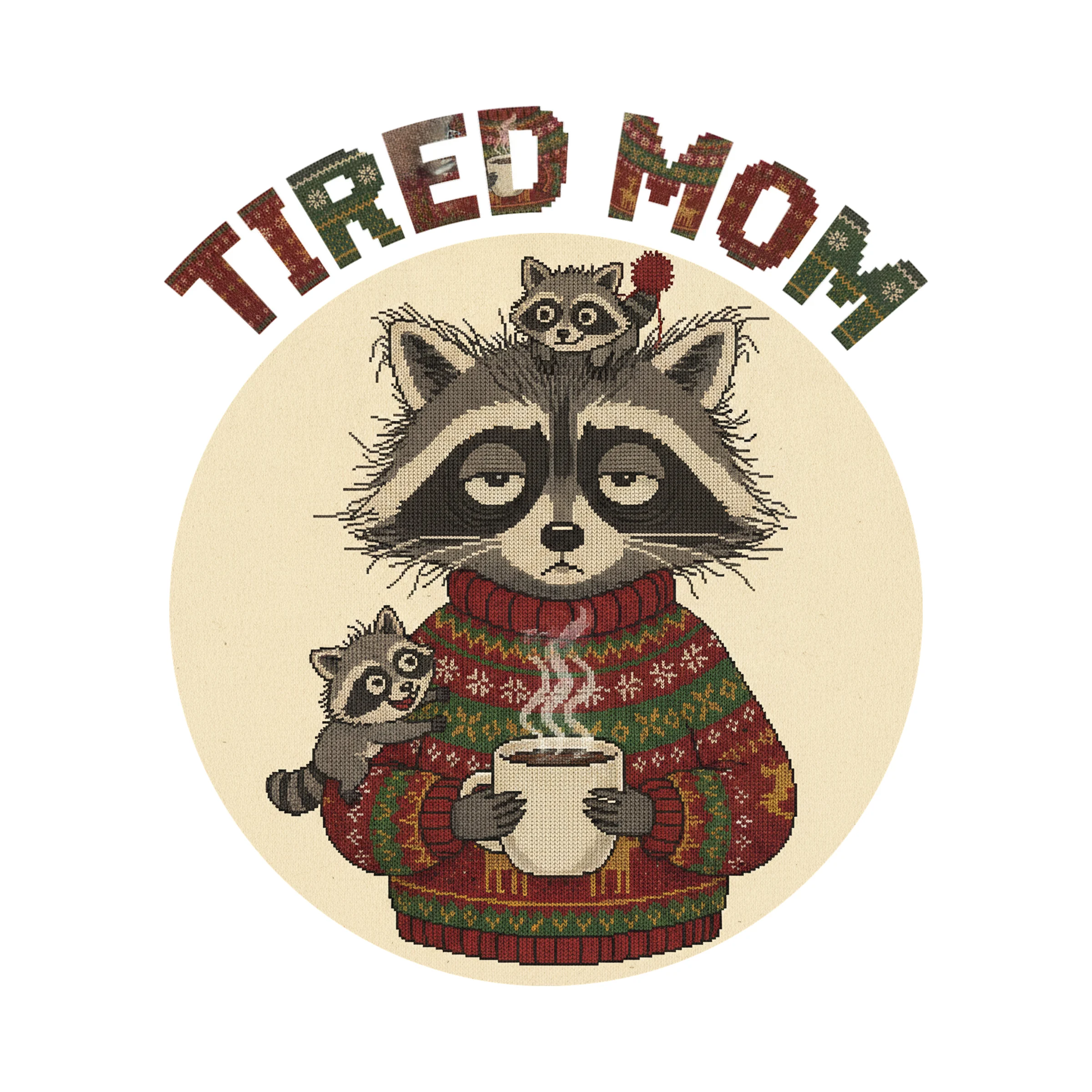 Tired Mom Ugly Christmas Tee
