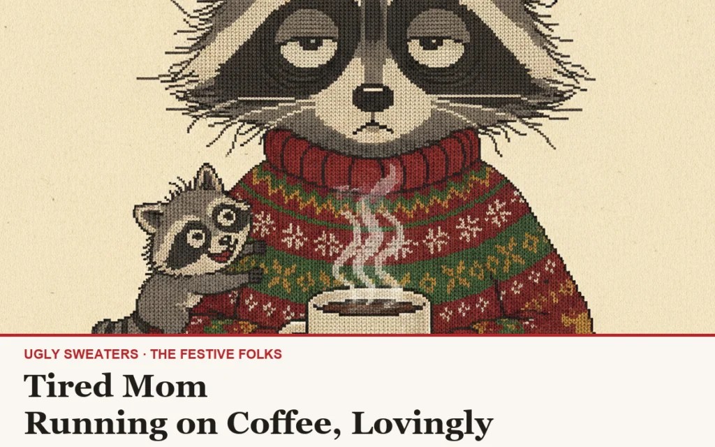 Tired Mom: The Ugly Christmas Sweater Running on Coffee and Love