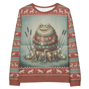 Toadally Festive Ugly Christmas Sweatshirt, All-Over Print