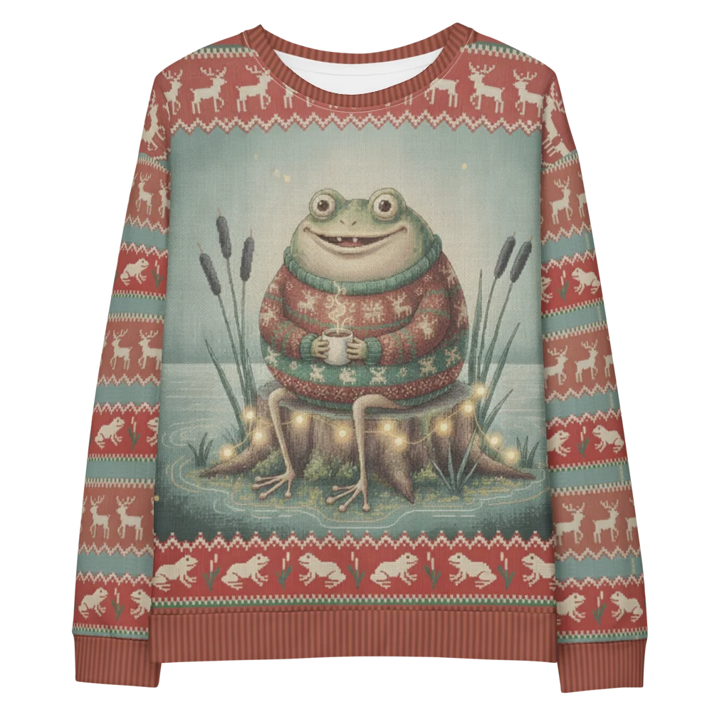Toadally Festive Ugly Christmas Sweatshirt, All-Over Print