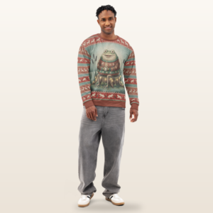 Toadally Festive Ugly Christmas Sweatshirt, All-Over Print