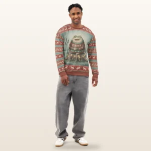 Toadally Festive Ugly Christmas Sweatshirt, All-Over Print