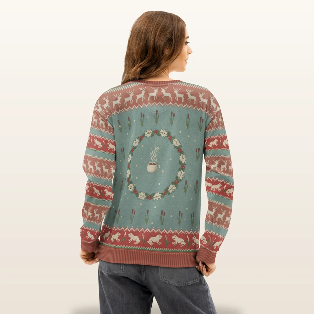 Toadally Festive Ugly Christmas Sweatshirt, All-Over Print