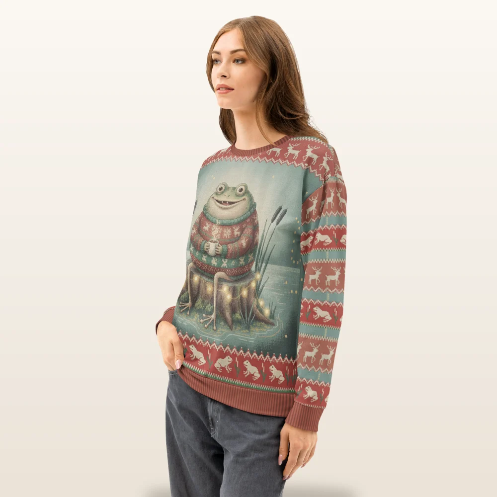 Toadally Festive Ugly Christmas Sweatshirt, All-Over Print