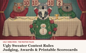 Ugly Sweater Contest Rules, Judging Criteria, and Award Categories (With Printable Scorecards)