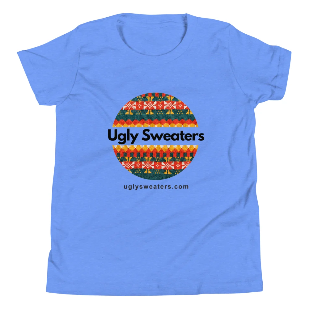 Ugly Sweaters Logo Kids' Ugly Christmas Tee, Blue