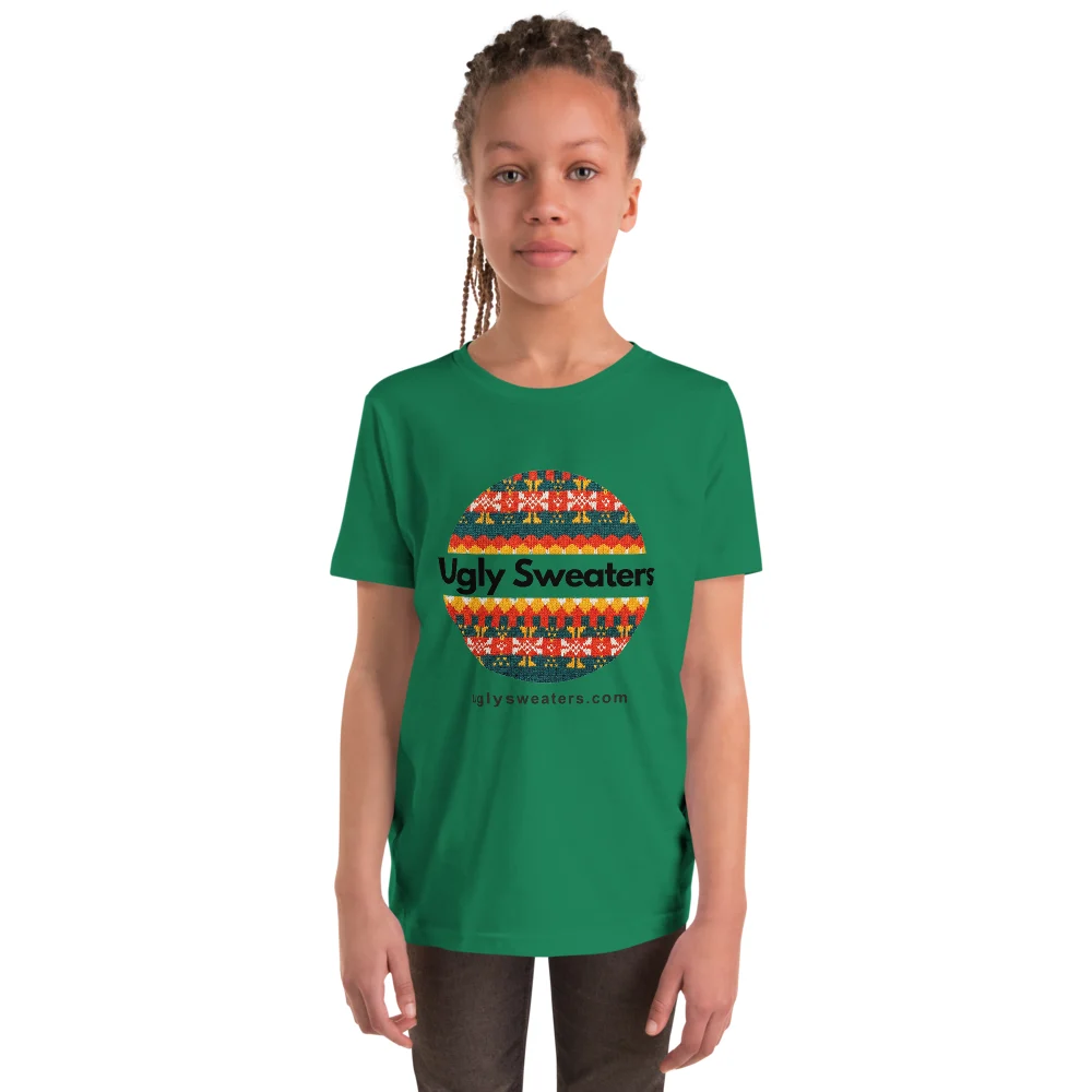 Ugly Sweaters Logo Kids' Ugly Christmas Tee, Green model