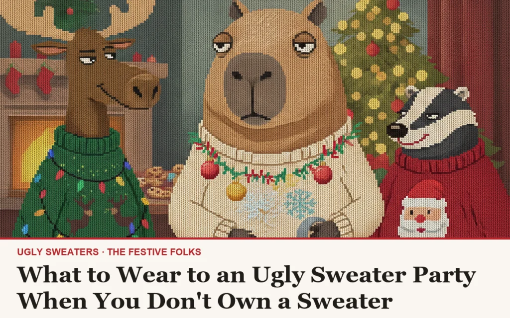 What to Wear to an Ugly Sweater Party When You Don’t Own a Sweater