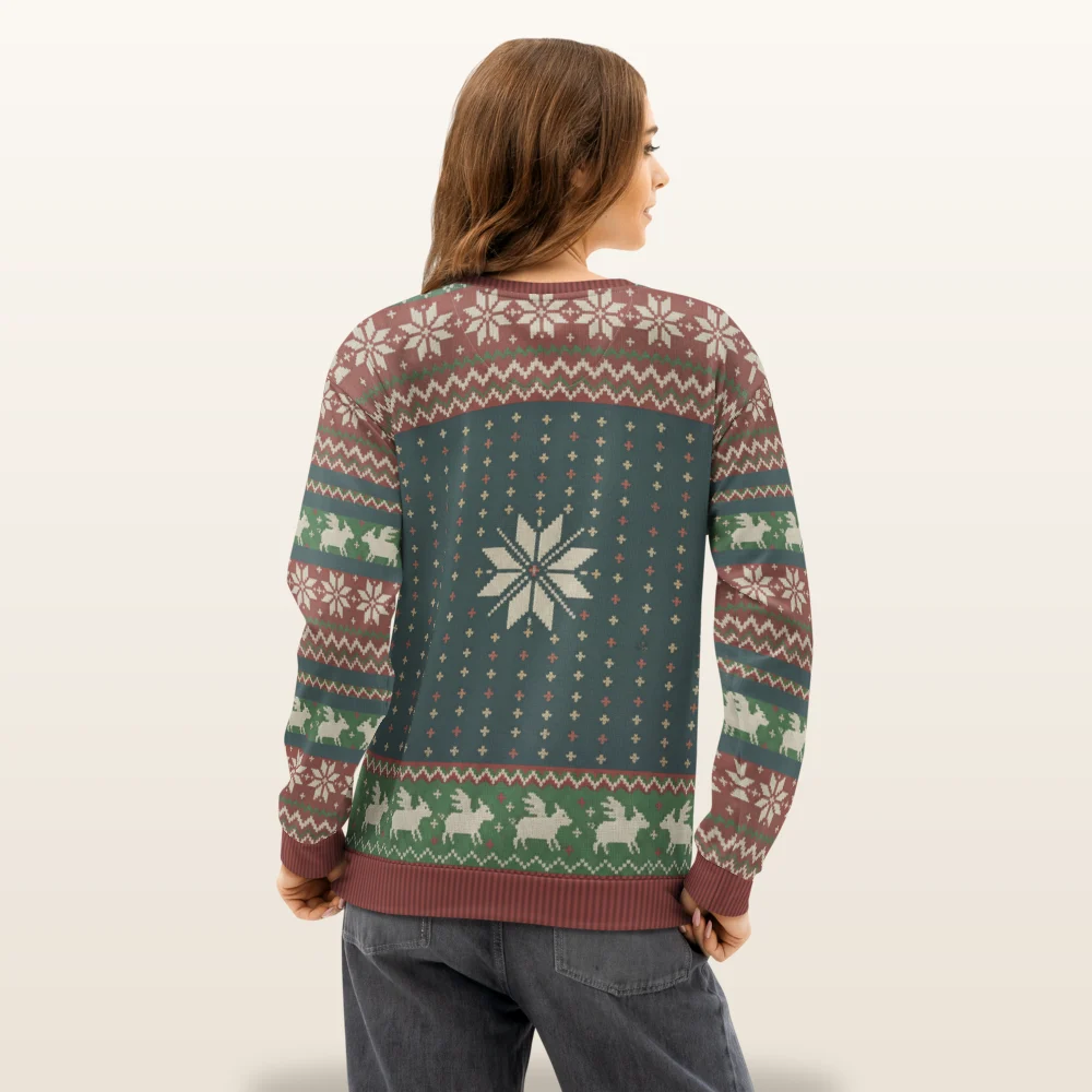 When Pigs Fly All-Over-Print Christmas Sweatshirt