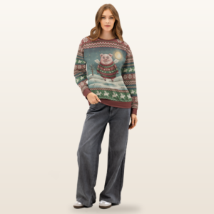 When Pigs Fly All-Over-Print Christmas Sweatshirt
