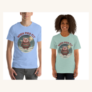 When Pigs Fly Couples Matching Set | Two Tees, One Design