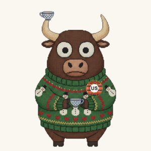 Bull Sticker Sheet, Six 3" Rounds