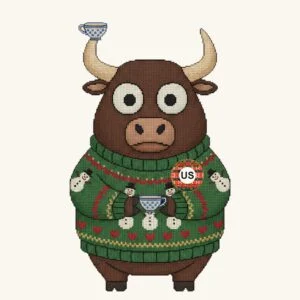 Bull Sticker Sheet, Six 3" Rounds