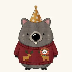 Wombat Sticker Sheet, Six 3" Rounds