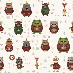 Festive Folks Wrapping Paper