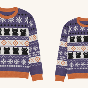 Black Cat Halloween Couples Matching Set | Two Crews, One Pattern