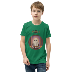 Boo Who Kids' Halloween Ugly Tee โ Green model