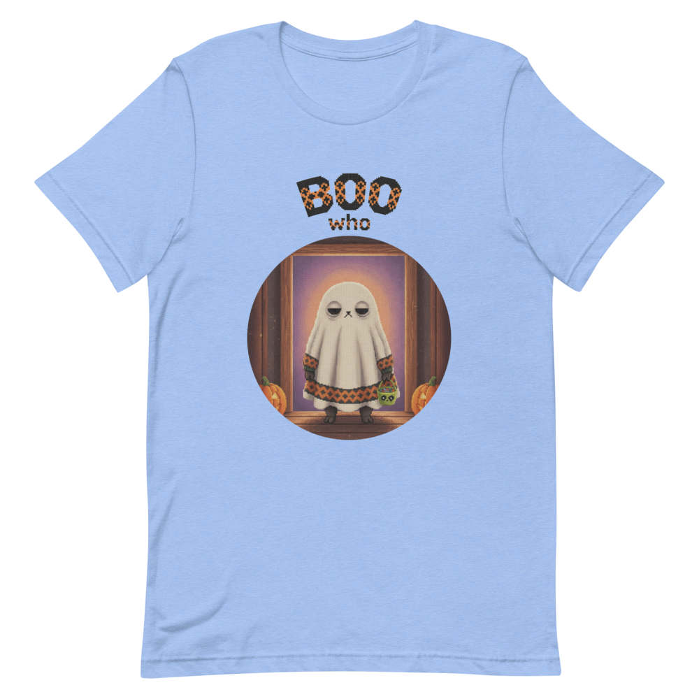 Boo Who Halloween Ugly Tee โ Blue flat