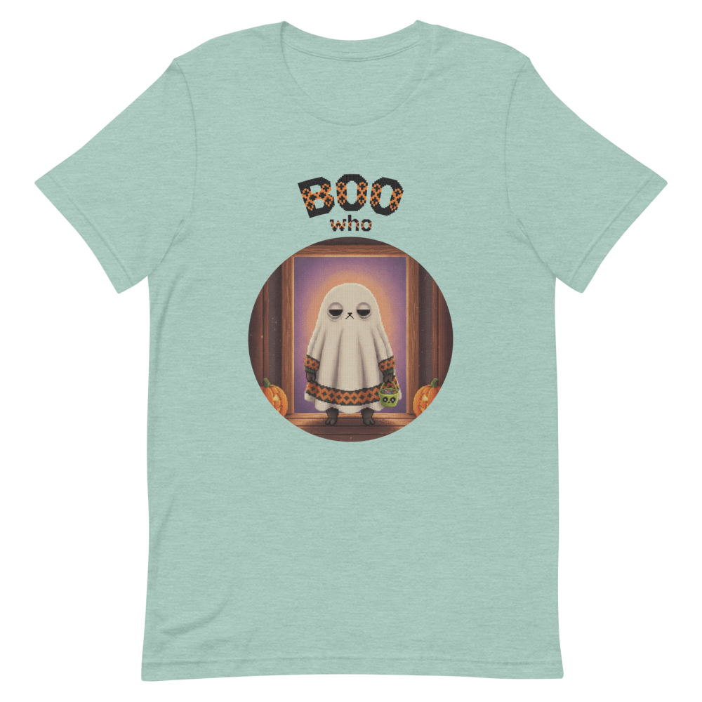 Boo Who Halloween Ugly Tee โ Green flat