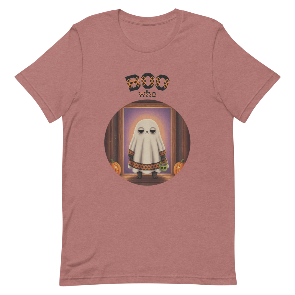 Boo Who Halloween Ugly Tee โ Mauve flat