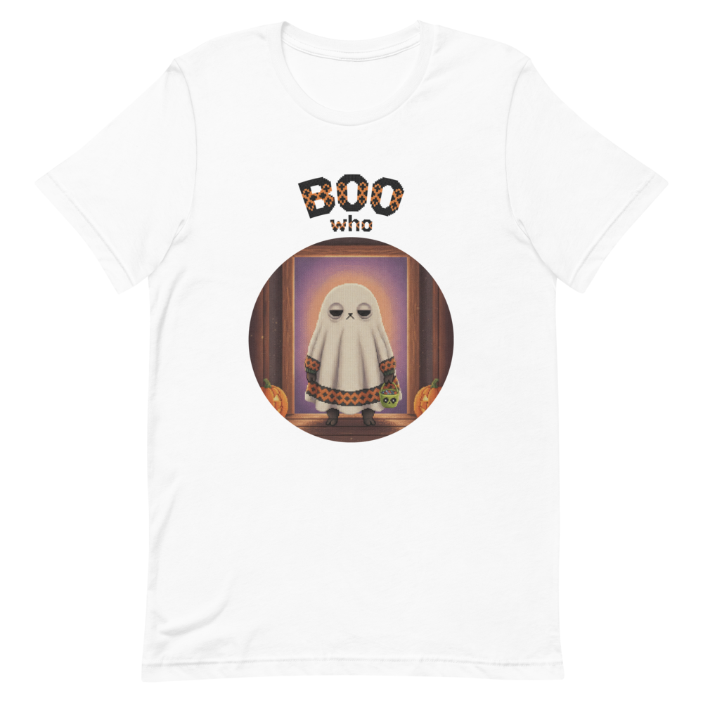 Boo Who Halloween Ugly Tee โ Pure White flat