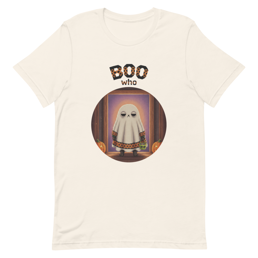 Boo Who Halloween Ugly Tee โ Vintage White flat