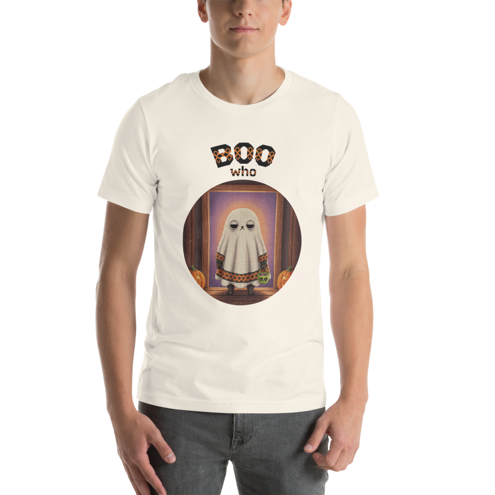 Boo Who Halloween Ugly Tee โ Vintage White model