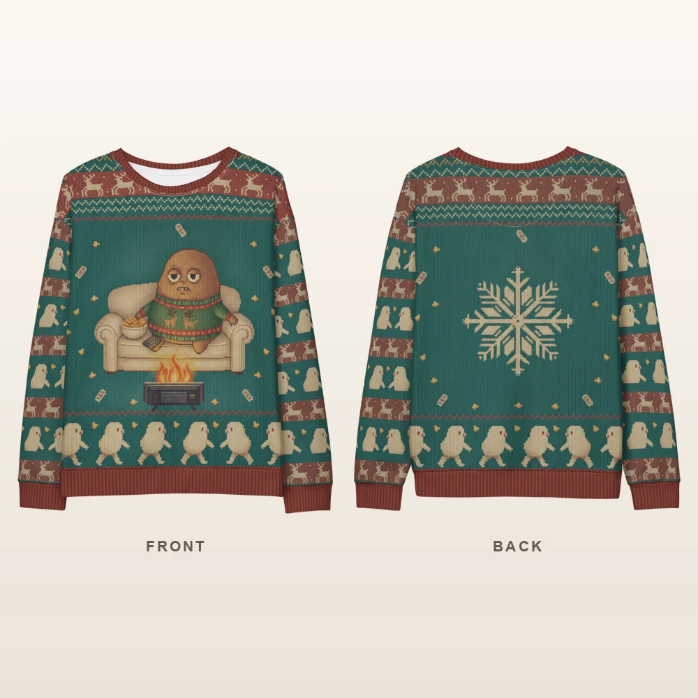 Couch Potato Ugly Christmas Sweater, Sweatshirt