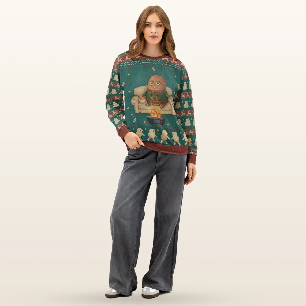 Couch Potato Ugly Christmas Sweater, Sweatshirt