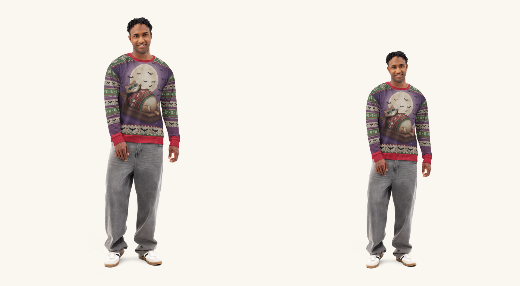 Count Catula couples sweatshirt set on two models