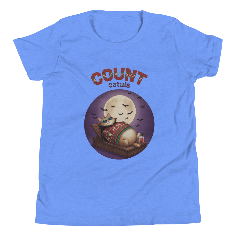 Count Catula Kids' Halloween Ugly Tee โ Blue flat