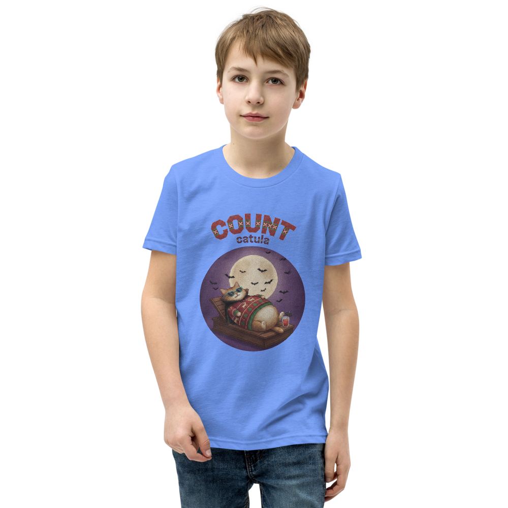 Count Catula Kids' Halloween Ugly Tee โ Blue model
