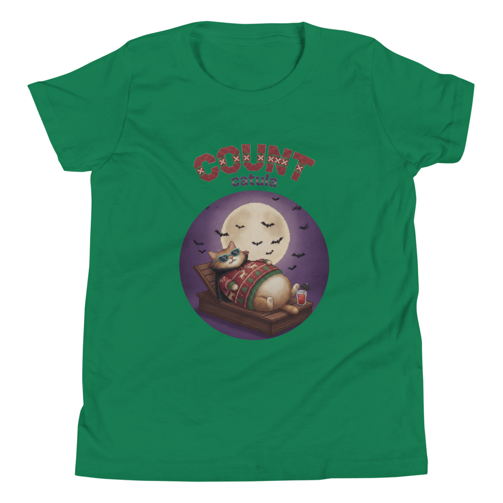 Count Catula Kids' Halloween Ugly Tee โ Green flat