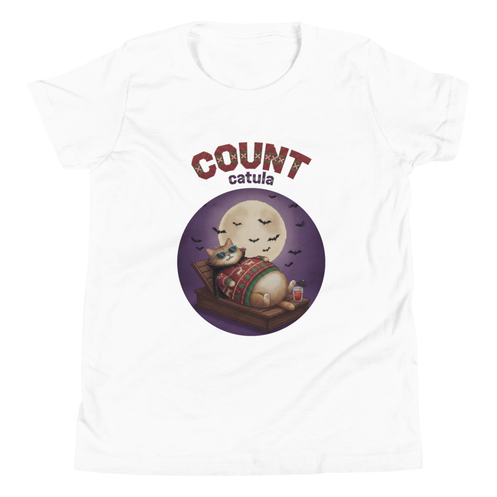 Count Catula Kids' Halloween Ugly Tee โ Pure White flat